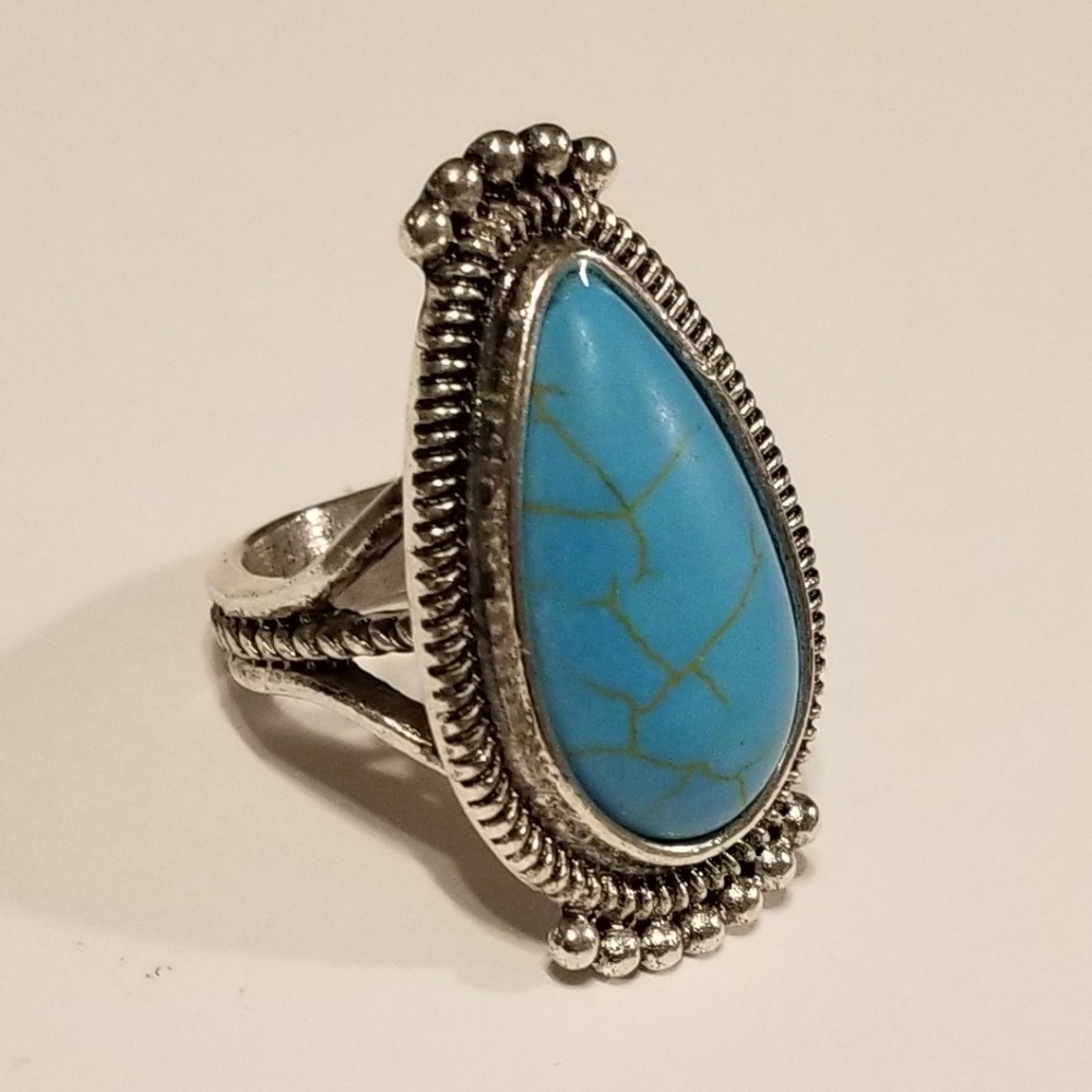 NEW SW Style Turquoise look Statement Ring - Picture 5 of 6